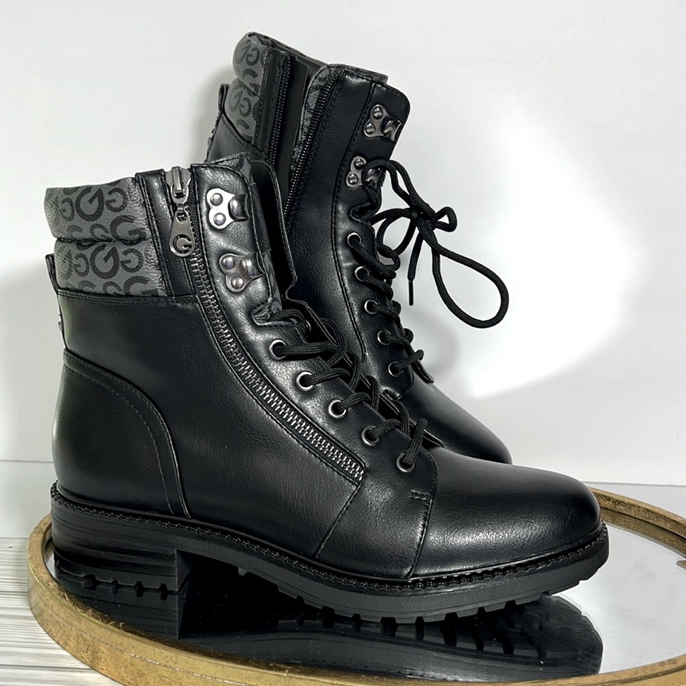 GBG Los Angeles Women’s Ankle Boots Low Heel, Lace up Fashion Combat Booties